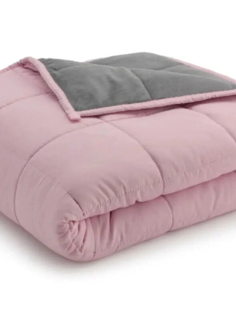 Ella Jayne Reversible 48 X72 Weighted Blanket - Grey/Pink - 15lb 689192618950